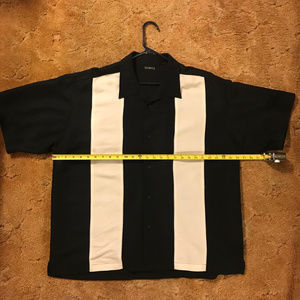 George Men's Bowling Shirt 2XL Black & Cream